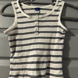 Old Navy Women's Ribbed Tank Top - Navy and White